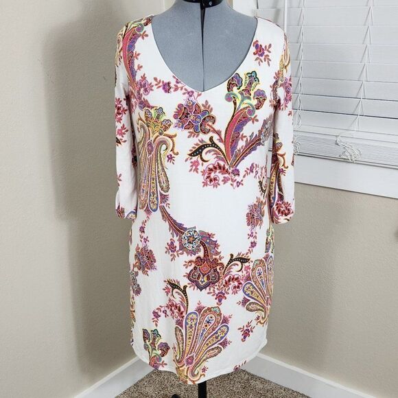 Pinkblush Maternity Dress Ivory Paisley NWT Size Medium - Picture 2 of 16